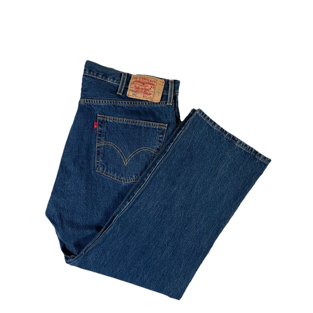 Vintage Levis‎ 501 XX Dark Wash Jeans Men's 42x30 (42x31) Blue Denim Button Fly